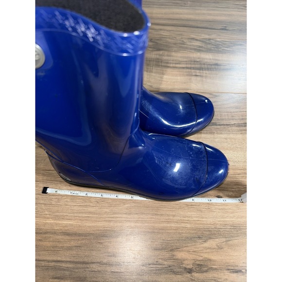UGG Women's Glossy Rubber Shaye Blue Waterproof Rain Boots PLEASE READ - Picture 13 of 14